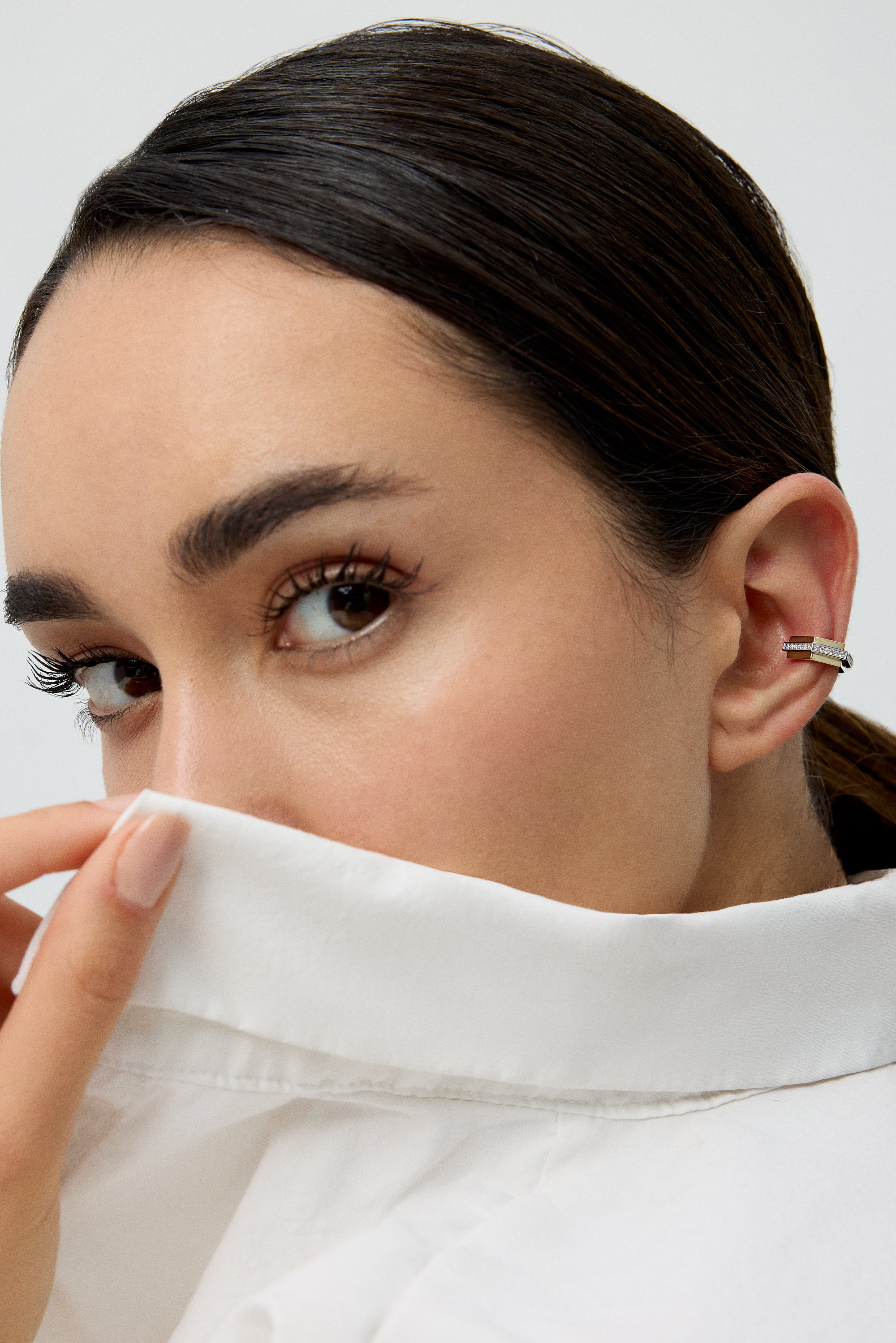 GEOMETRİK ŞEKİLLİ PIRLANTALI EARCUFF-3