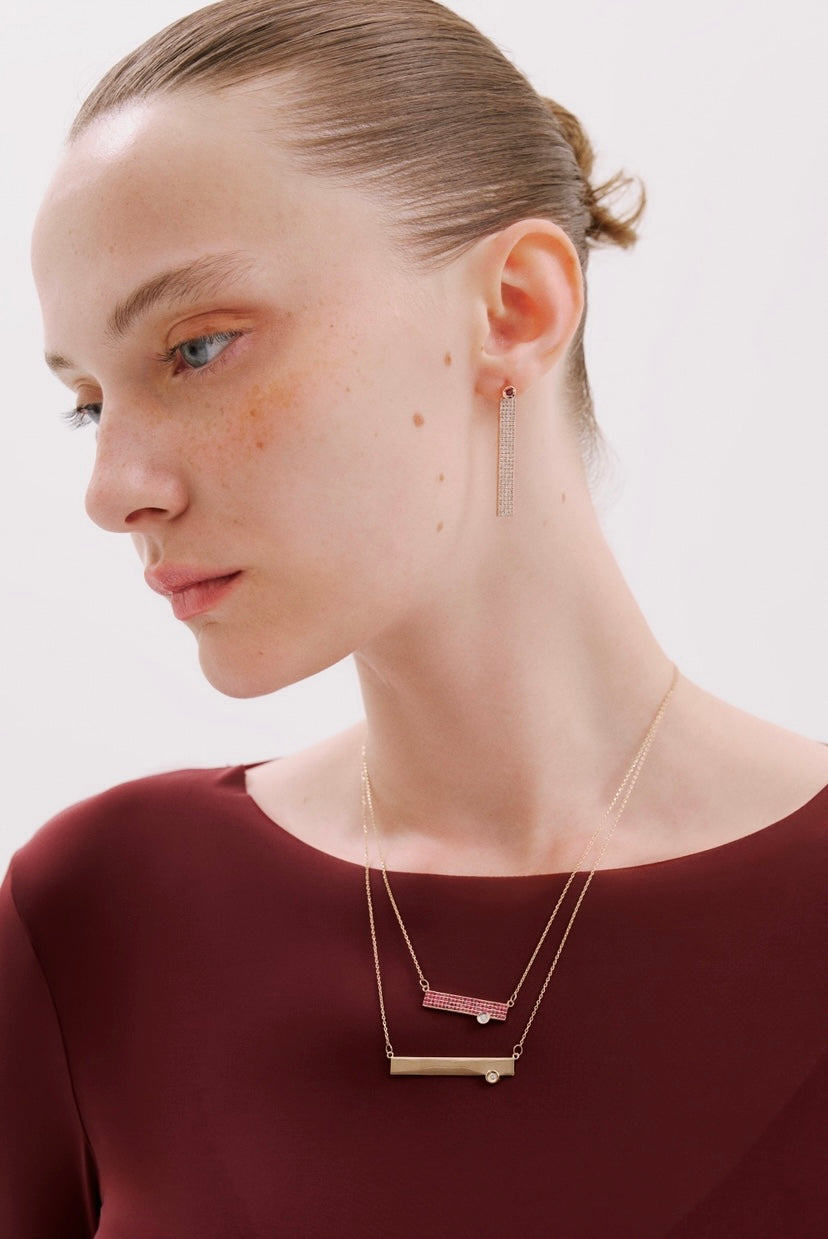 RUBY DIAMOND GRID EARRING-2