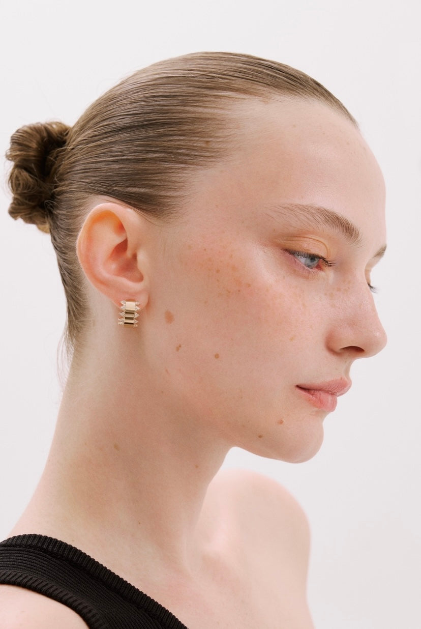 SPARK HOOPS ROSE GOLD EARRINGS-3