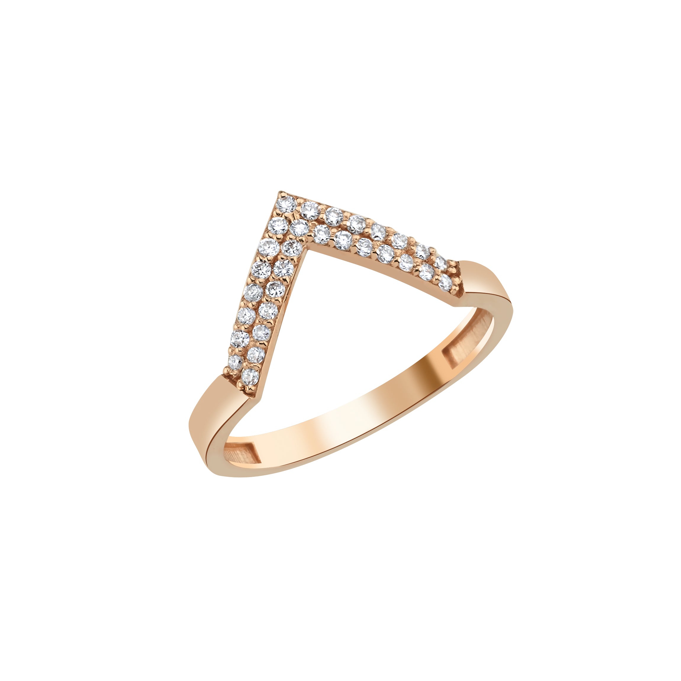 V ANGLE RHYTHM ROSE GOLD YÜZÜK