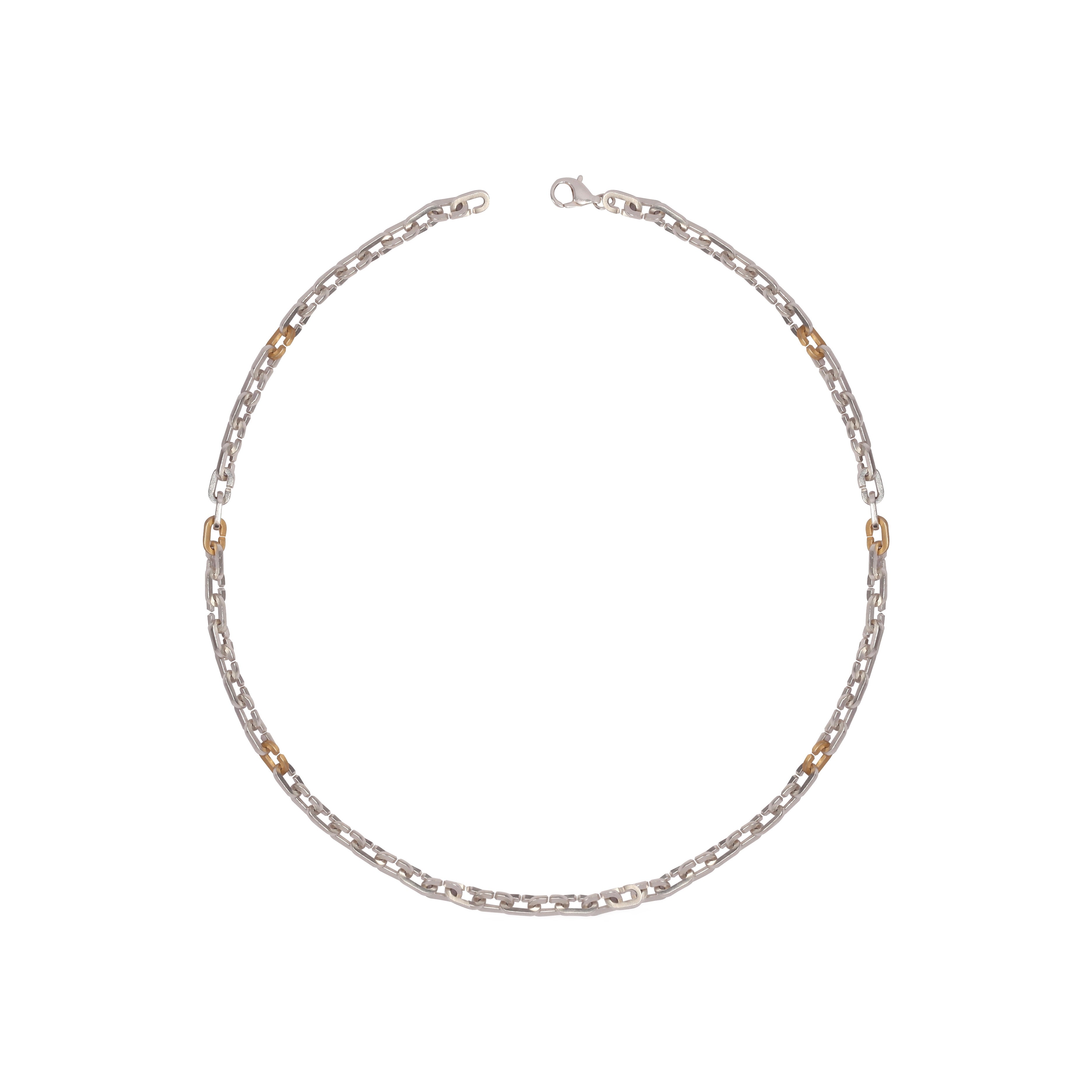 ROUTE 66 GOLD DETAYLI ZİNCİR KOLYE